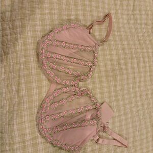 Victoria's Secret Pink and Green Floral Bra